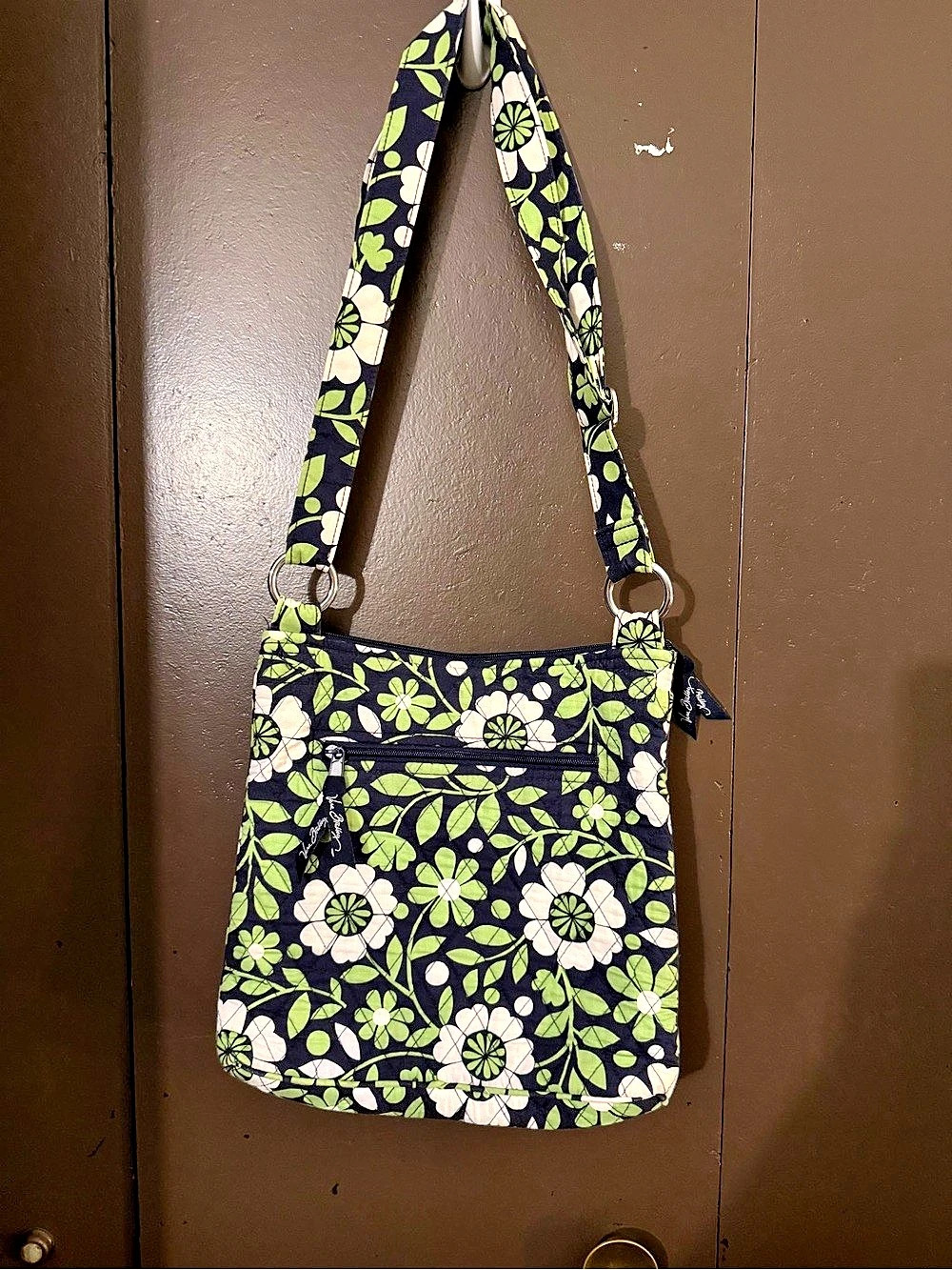 Vera Bradley Zip Hipster Crossbody Bag Floral Blue & Green